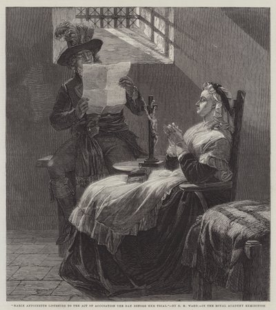 María Antonieta escuchando el Acta de Acusación el Día antes de su Juicio de Edgar Melville Ward